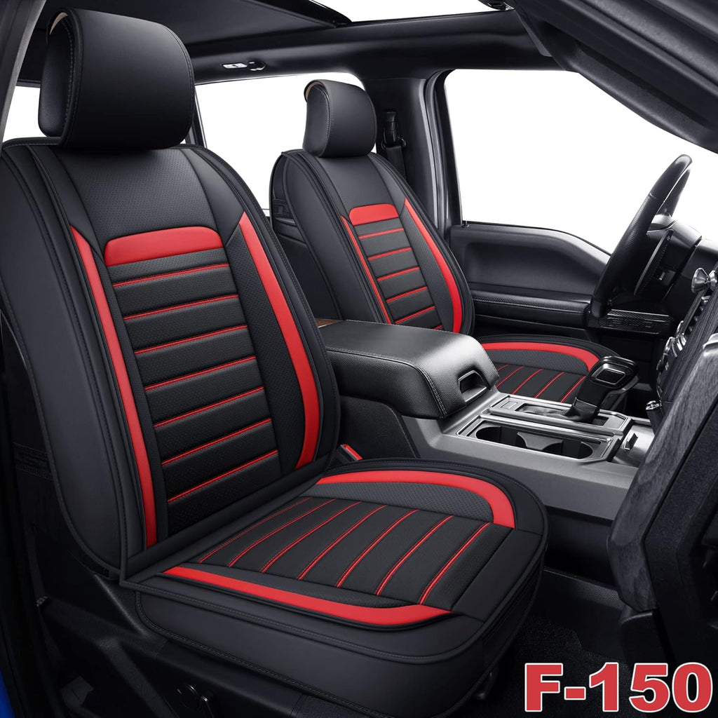 Leather Car Seat Covers Full Set, Black B50376