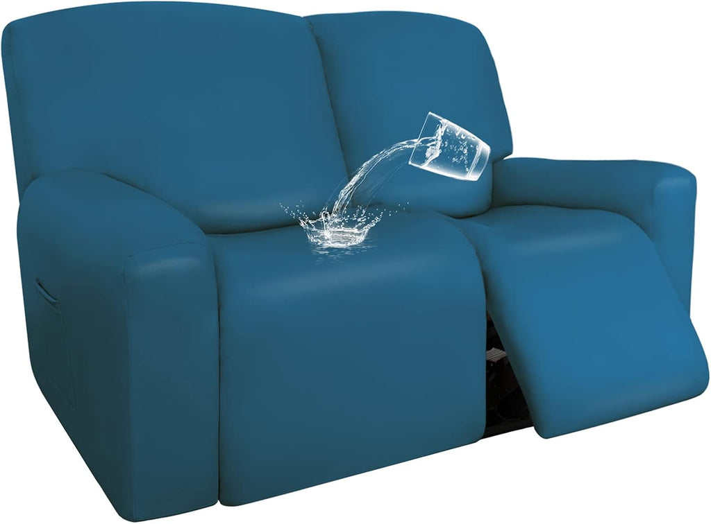 Greyish Green 6 Piece Stretch Recliner Loveseat Slipcovers T323