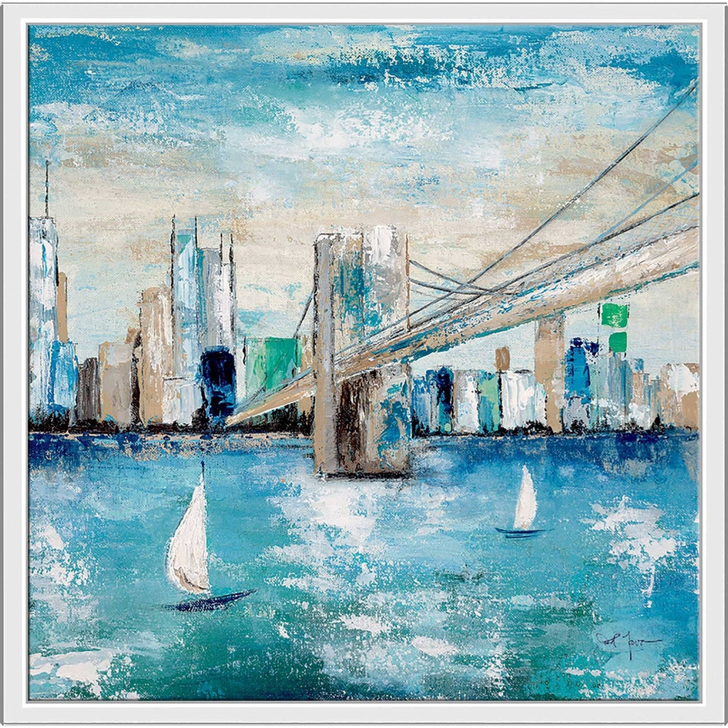 Blue Canvas Floating Frame Art M8396