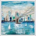 Blue Canvas Floating Frame Art M8396