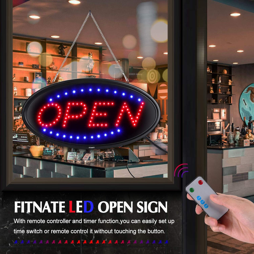 LED Open Sign with Remote, 19x10inches Ultra Bright Electric Light Up Sign T60914