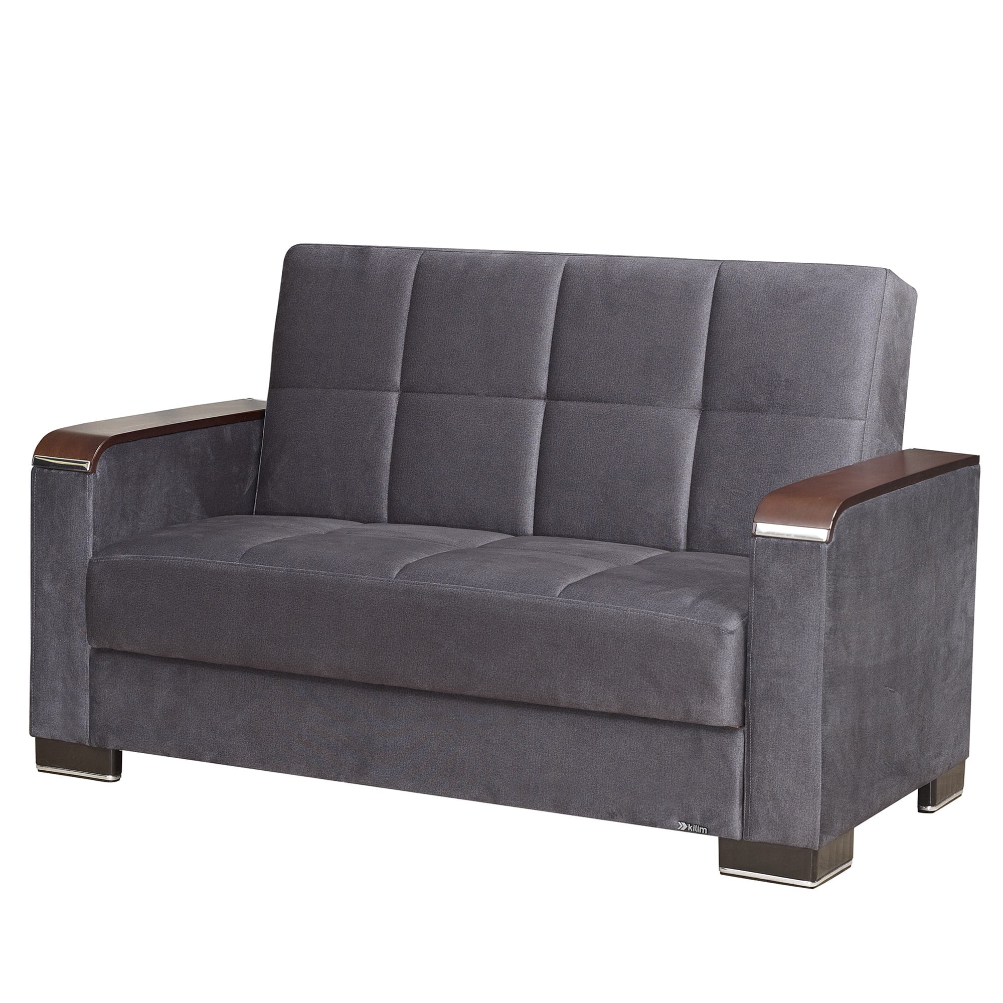 Gray Microfiber Loveseat F824