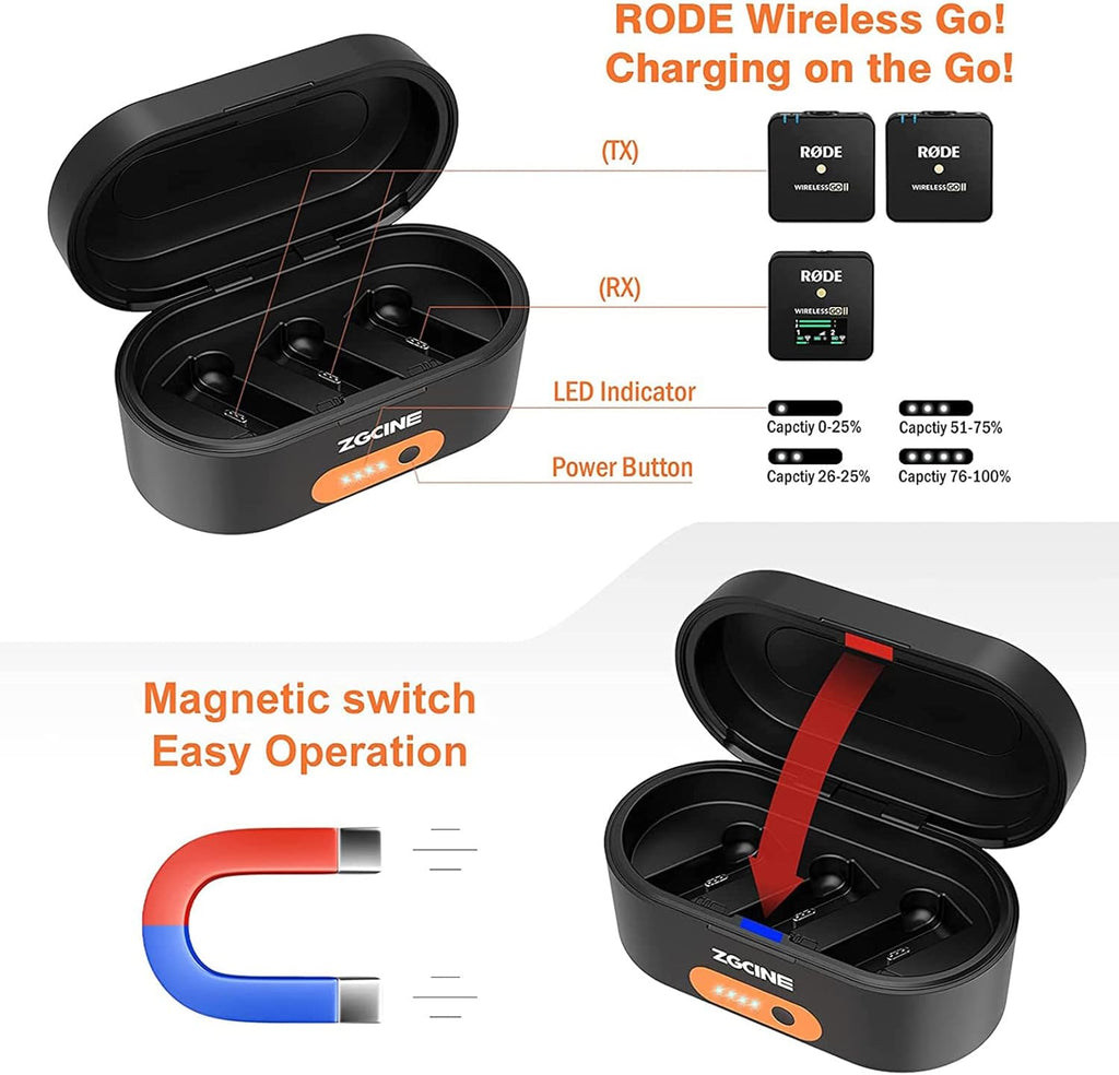 Wireless Charging Case with 3400mAh Built-in Battery Pack of 2 B49836
