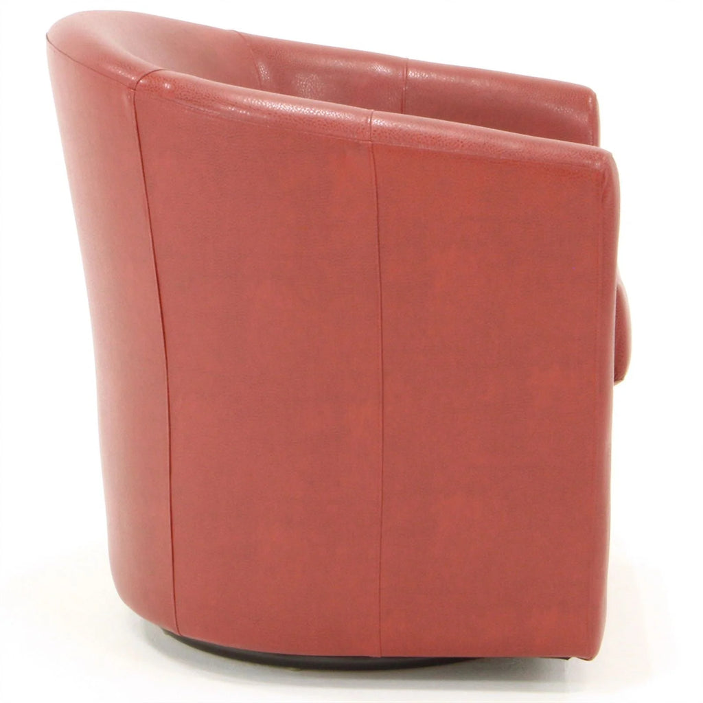 Red Faux Leather Swivel Club Chair X76555