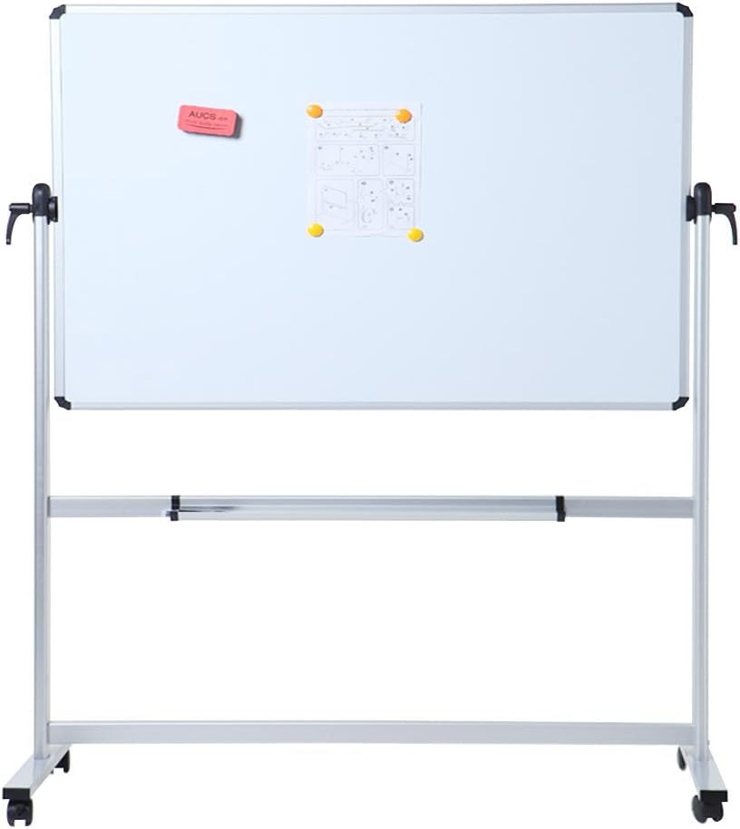 Double-sided Magnetic Mobile Whiteboard, 48 x 24 Inches, Aluminium Frame and Stand C4645
