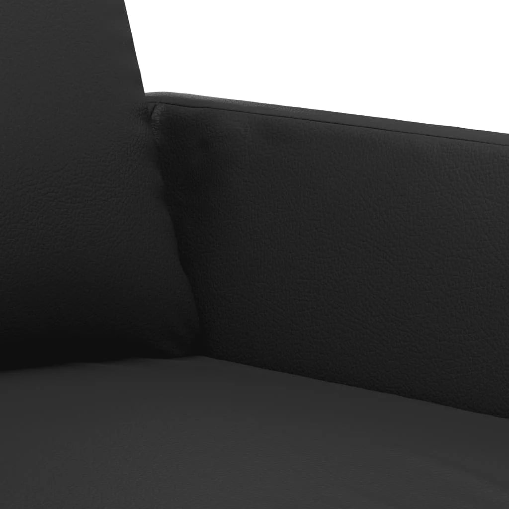 Black Faux Leather 2-Seater Sofa X360894