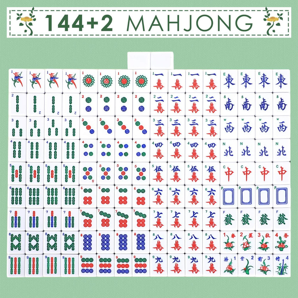 Chinese Mahjong Game Set with Carrying Travel Case V984