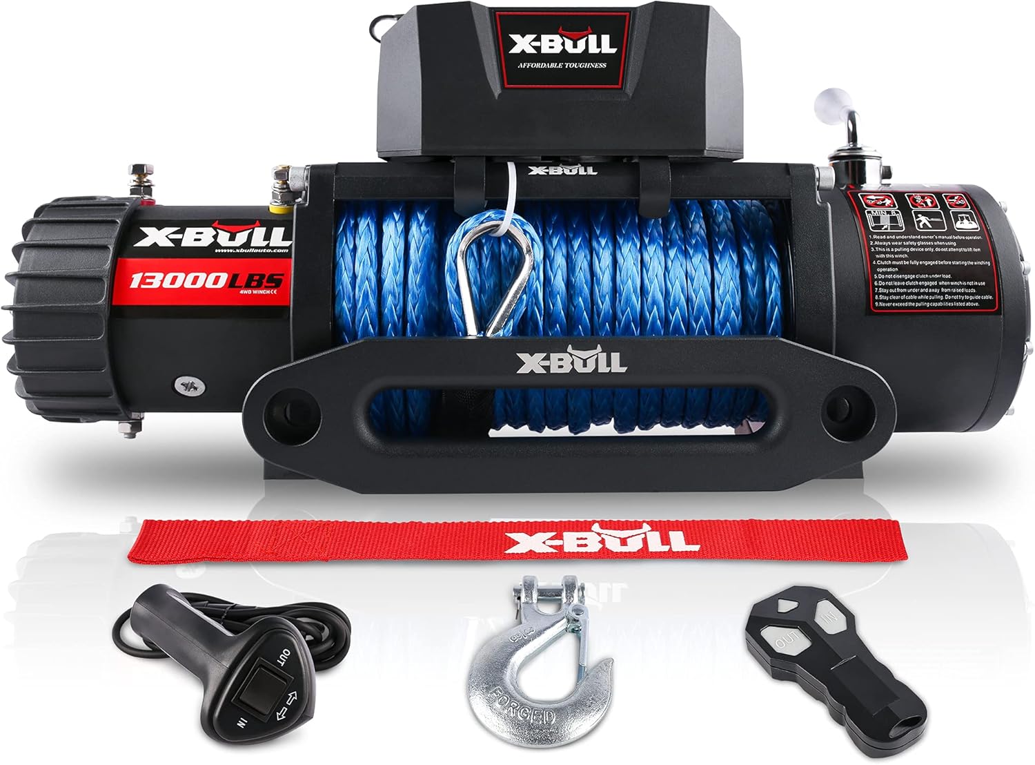 13500 lb. Synthetic Rope Electric Winch Kit with Wireless Remote B241142