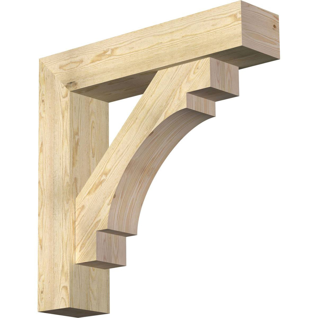 8x22W x 36x22D x 36x22H Douglas Fir Bracket with Offset Brace K261