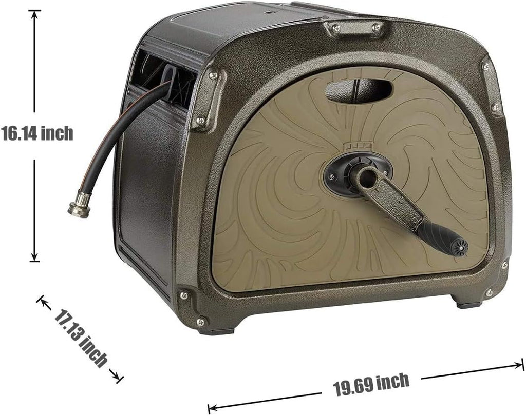 Metal Hose Reel Box with Crank Handle, 150ft Capacity J90634