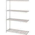 Industrial Gray Steel Welded Wire Storage Shelf Add-On Unit V3309