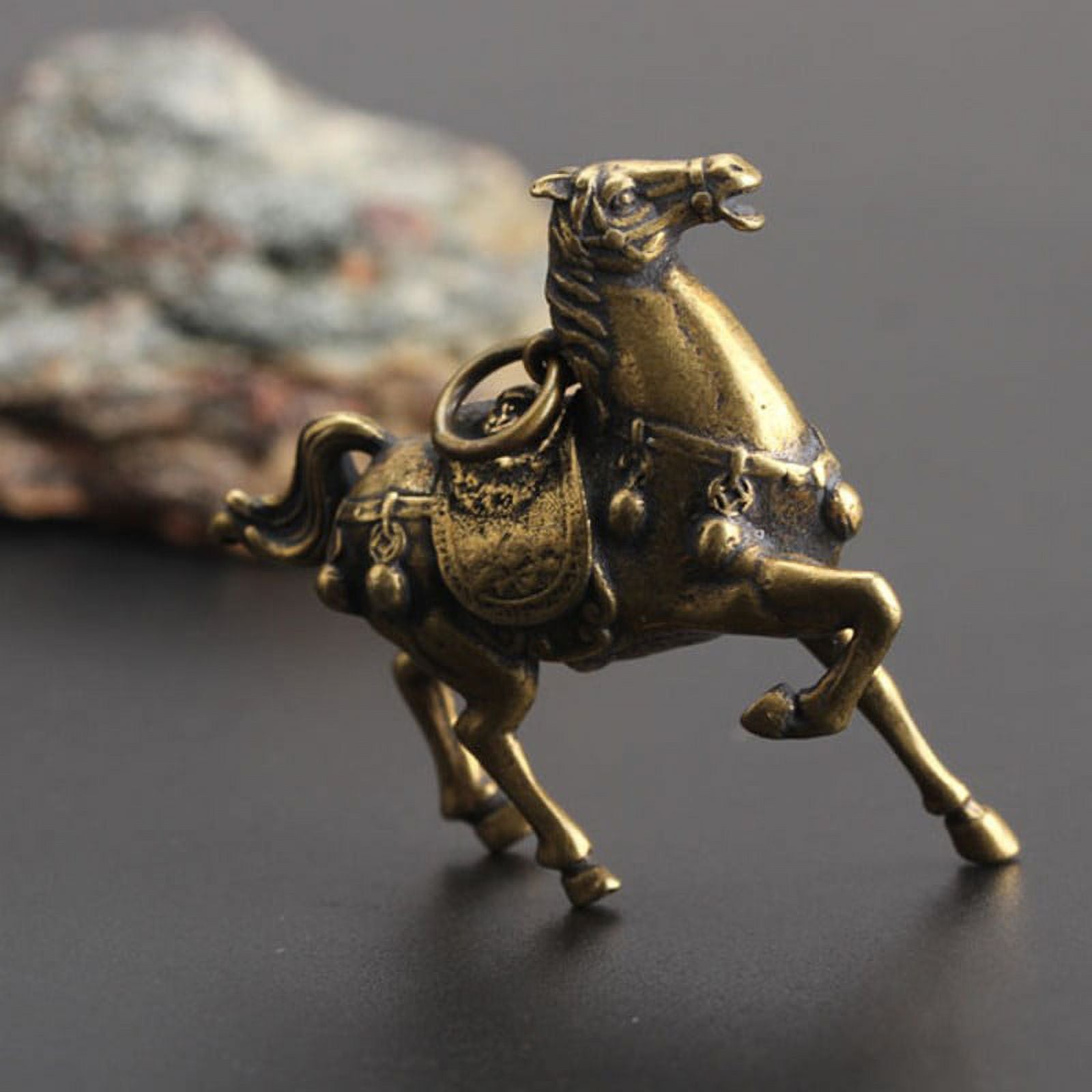 Copper Race Horse Miniature Figurines Ornament Decorations E406
