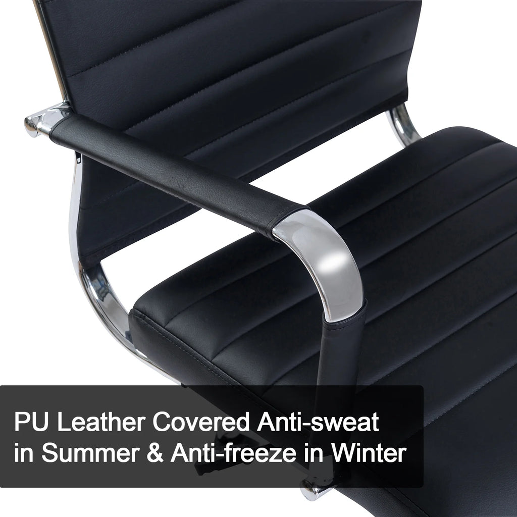 Black Ergonomic PU Leather Executive Office Chair M8401