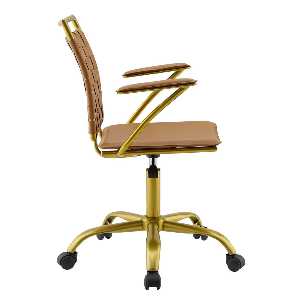 Faux Leather Office Chair in Tan J887002
