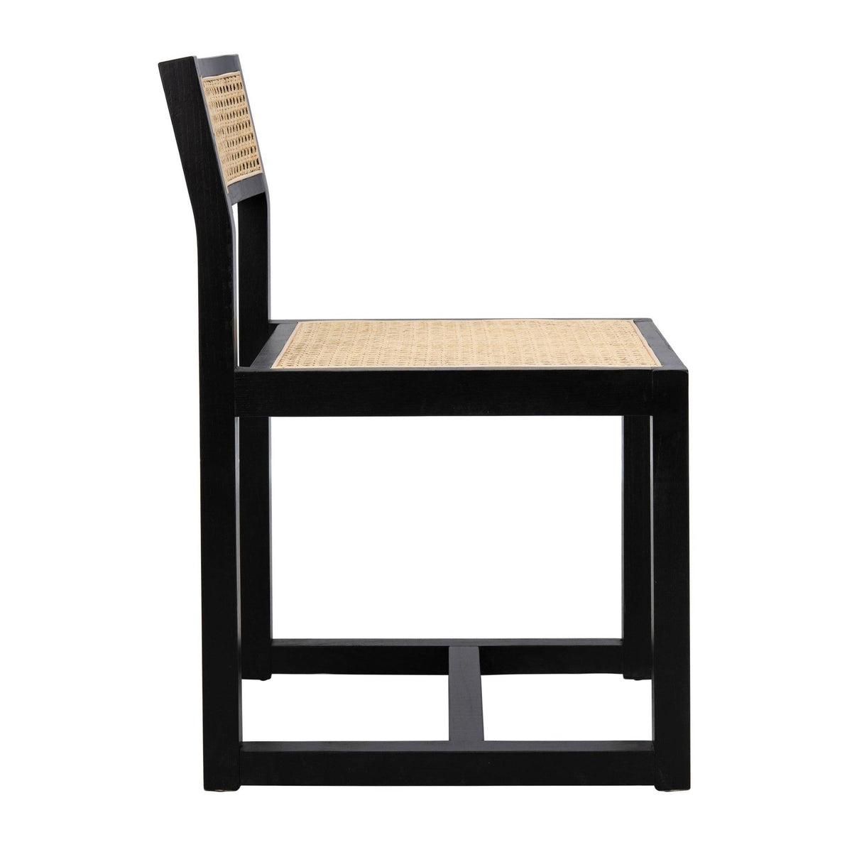 Black/Natural Cane Dining Chair I48354