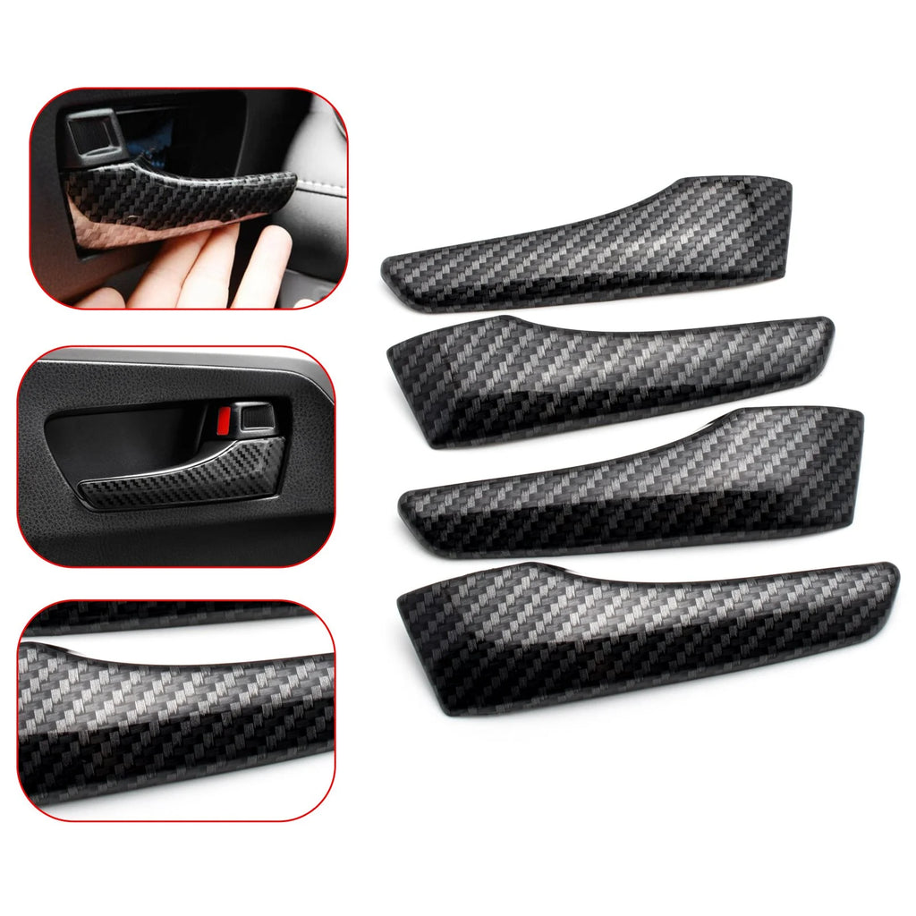 4pcs Carbon Fiber Style Car Inner Door Handle Cover Trim Protector V341