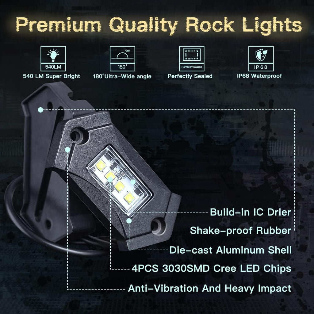 12Pods White LED Rock Lights B58353