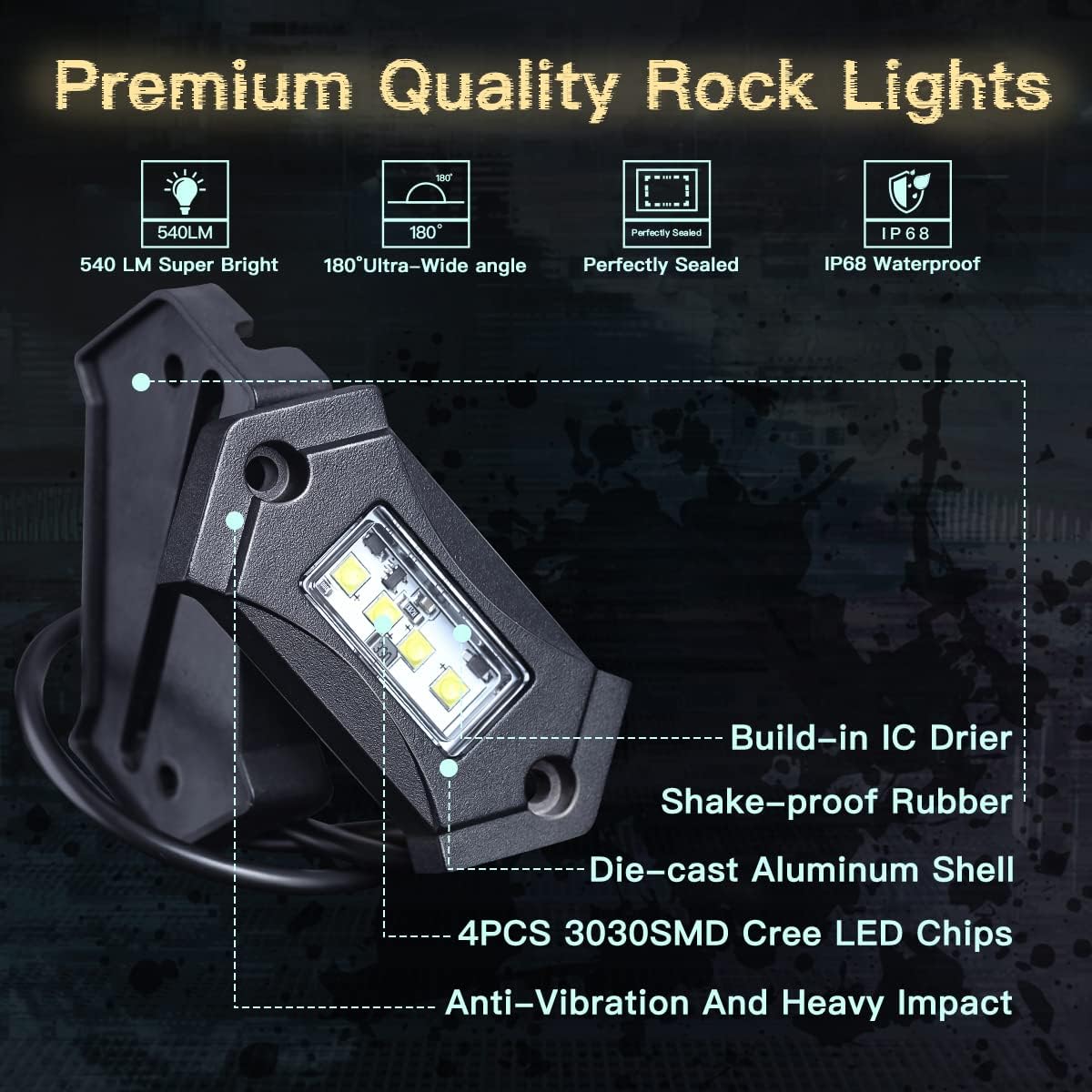 12Pods White LED Rock Lights B58353
