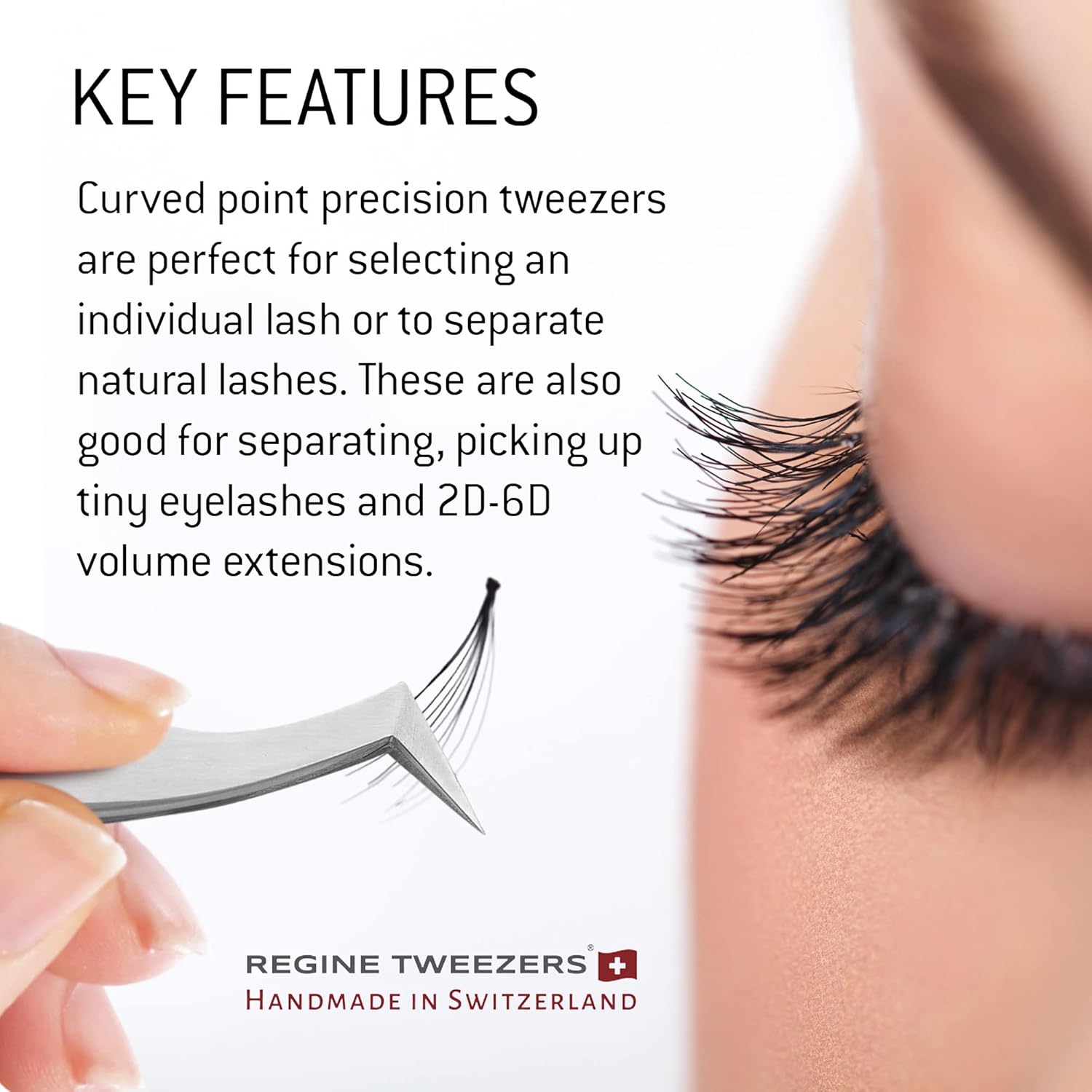 Mink Lashes Applicator Tweezer, Japanese Stainless Steel, Pack of 2 P9710