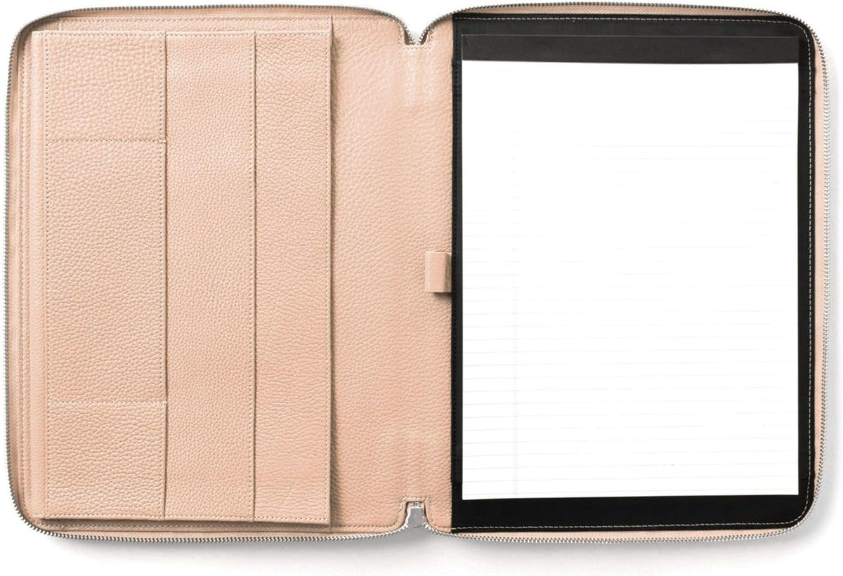 Cognac Zippered Portfolio with Interior Tablet Pocket U2491