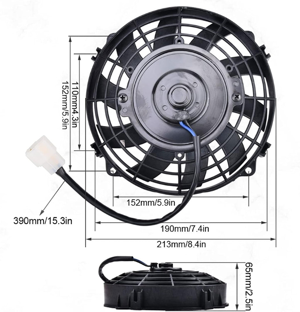 8in Slim Electric Cooling Fan Radiator 24V 80W 600CFM Pack of 2 K609549