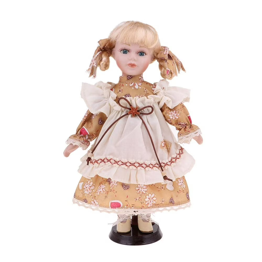 30cm Porcelain Doll Figure with Stand O66501