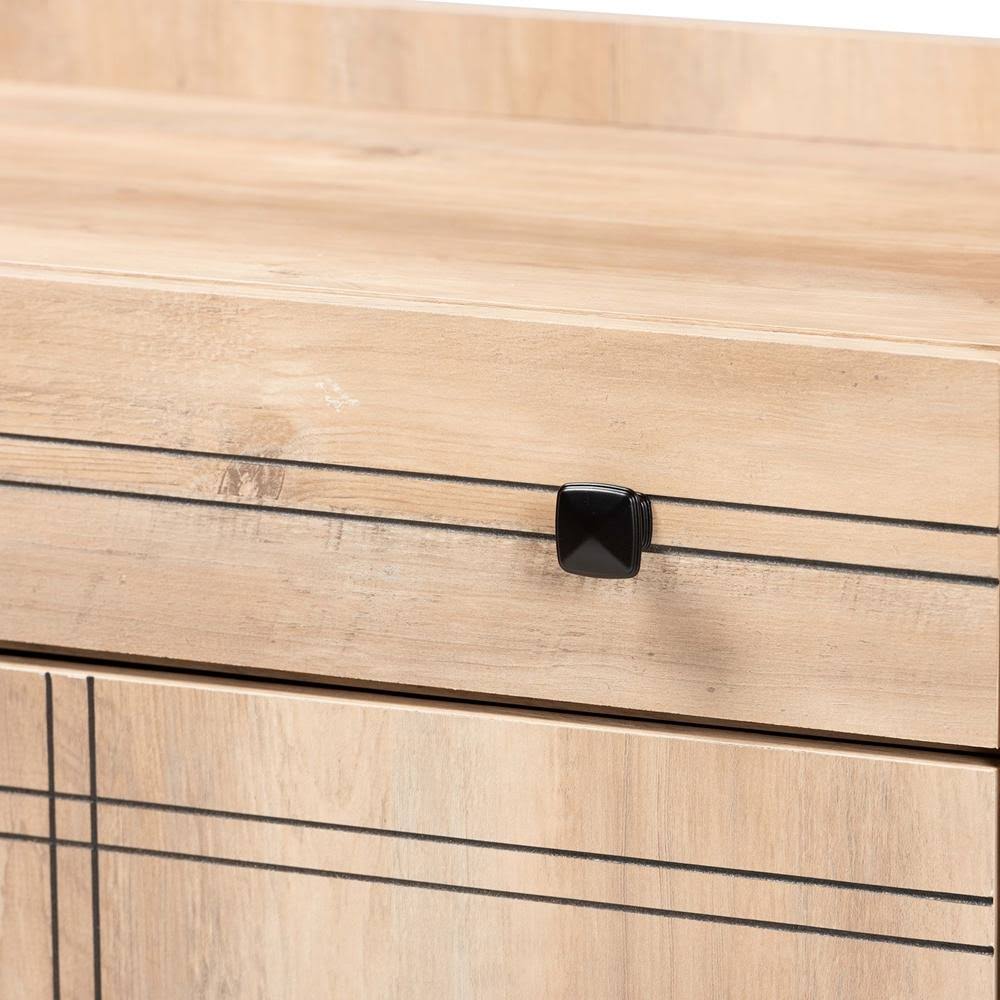 Oak Brown 2-Door Finished Wood Kitchen Storage Cabinet G672
