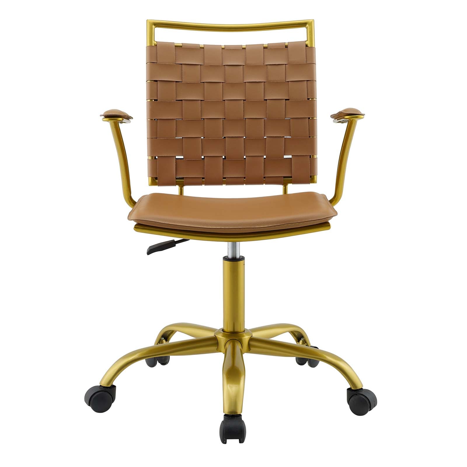 Faux Leather Office Chair in Tan J887002