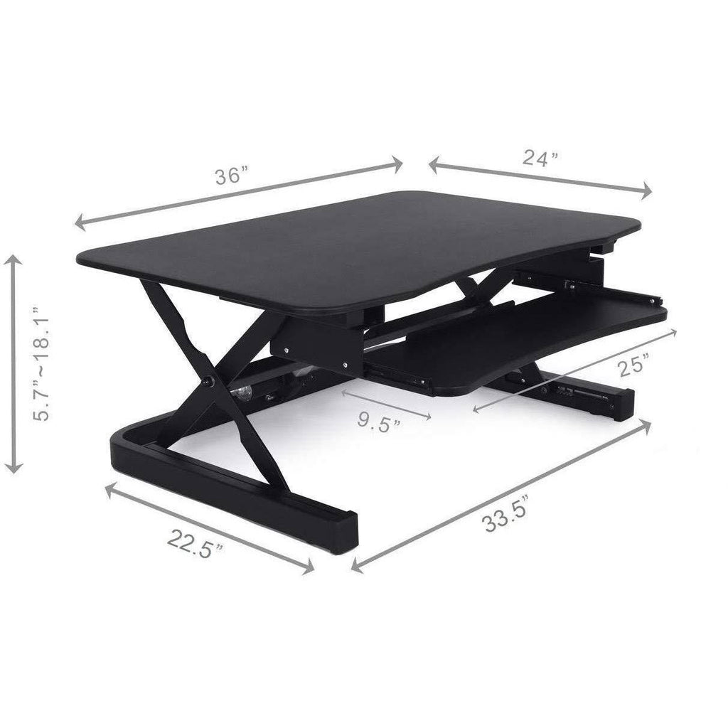 2-Tier Electric Desk Converter with 36x24x22 Upper Work Surface J757