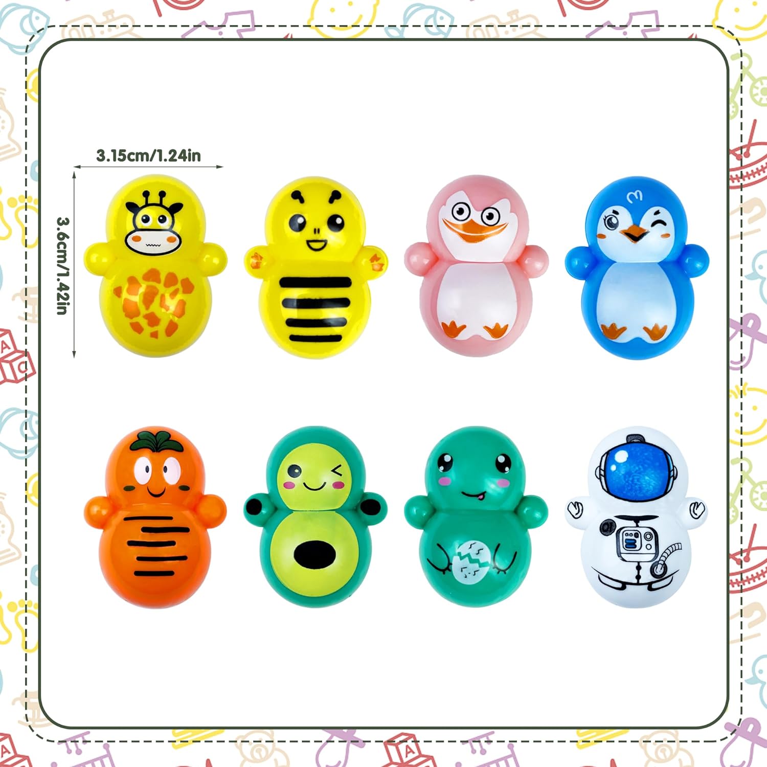 70PCS Mini Animal Tumbler Toys Bulk Set C713