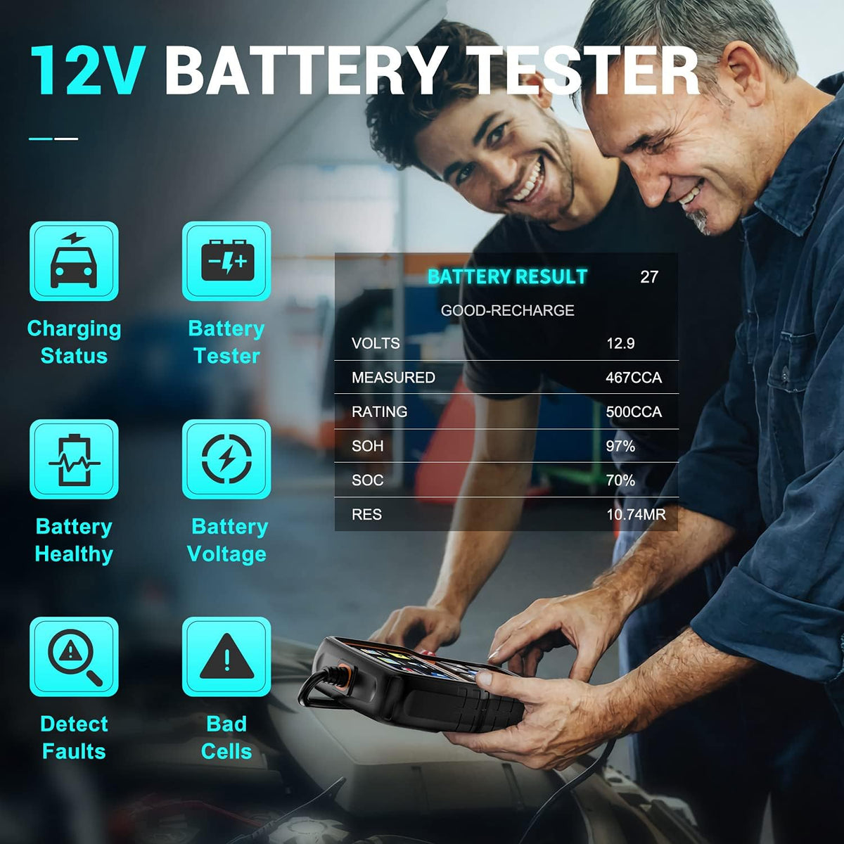 OBD2 Scanner with 12V Battery Tester E8883