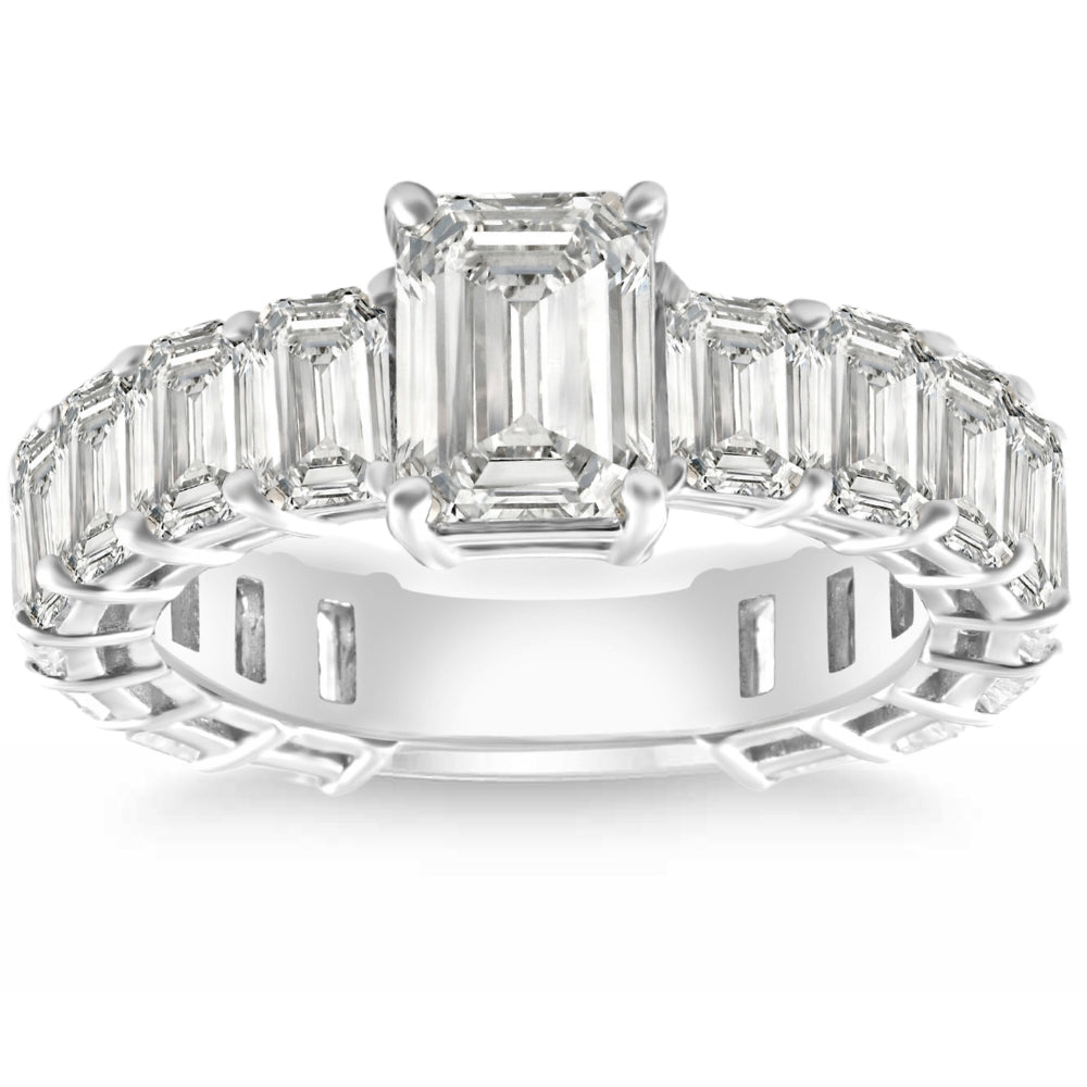 Emerald Cut Diamond Engagement Ring 14k Gold Lab Grown T4576