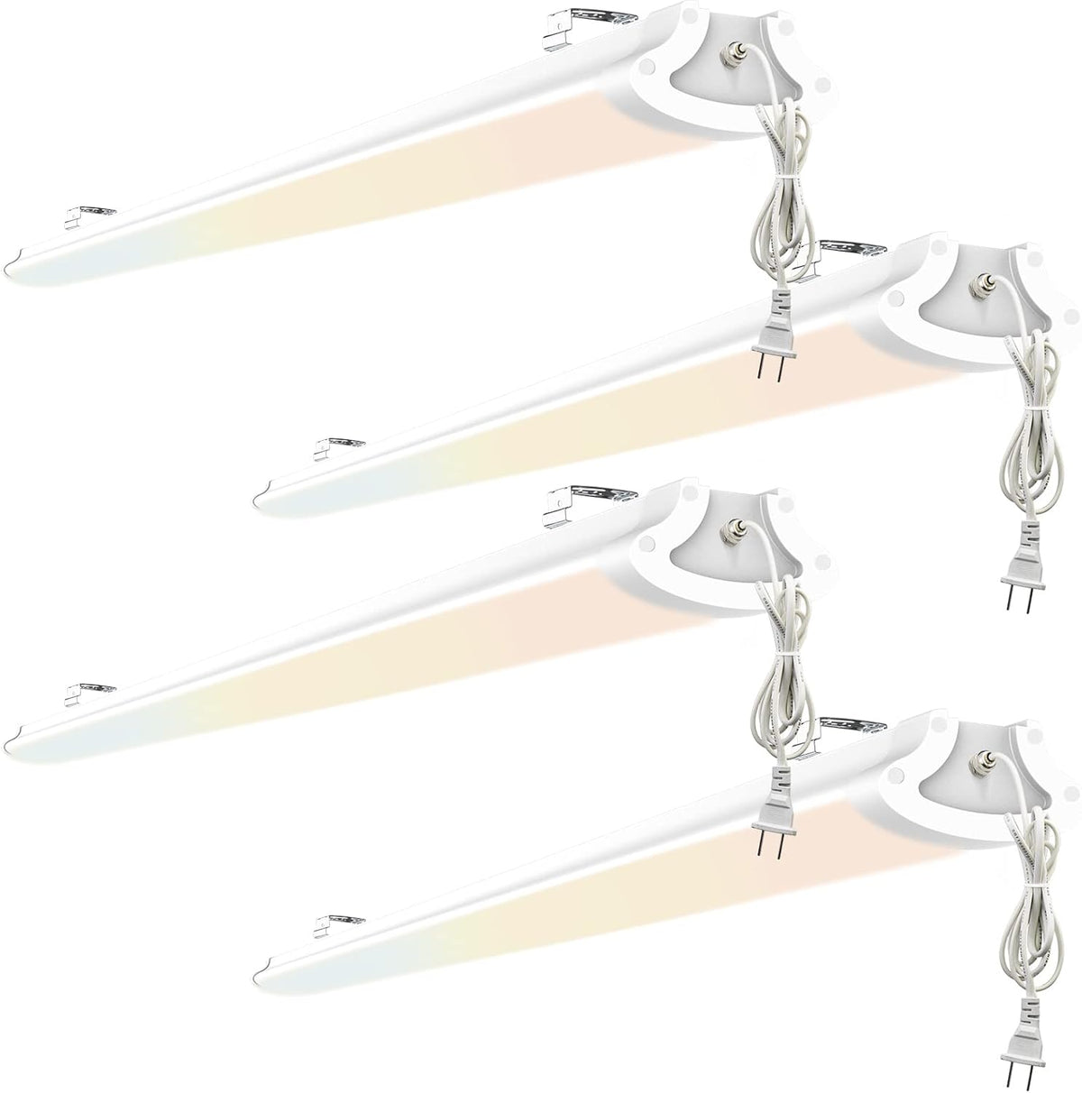 8ft Flush Mount 100w 3CCT Selectable LED Vapor Shop Ceiling Light with 5ft Plug and Play (4 Pack) M61264