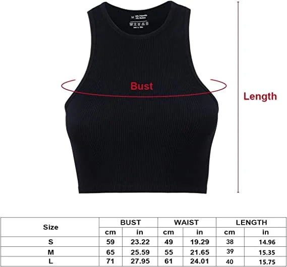 Seamless Ribbed Crop Tank Top V336