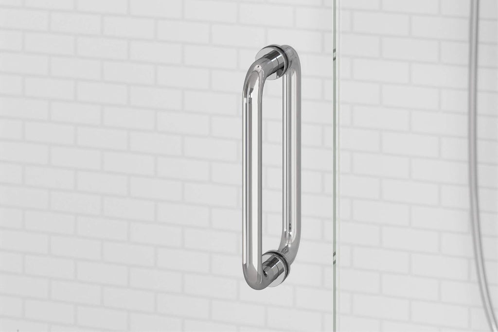 Frameless Swing Shower Door Clear Glass Chrome Finish L413
