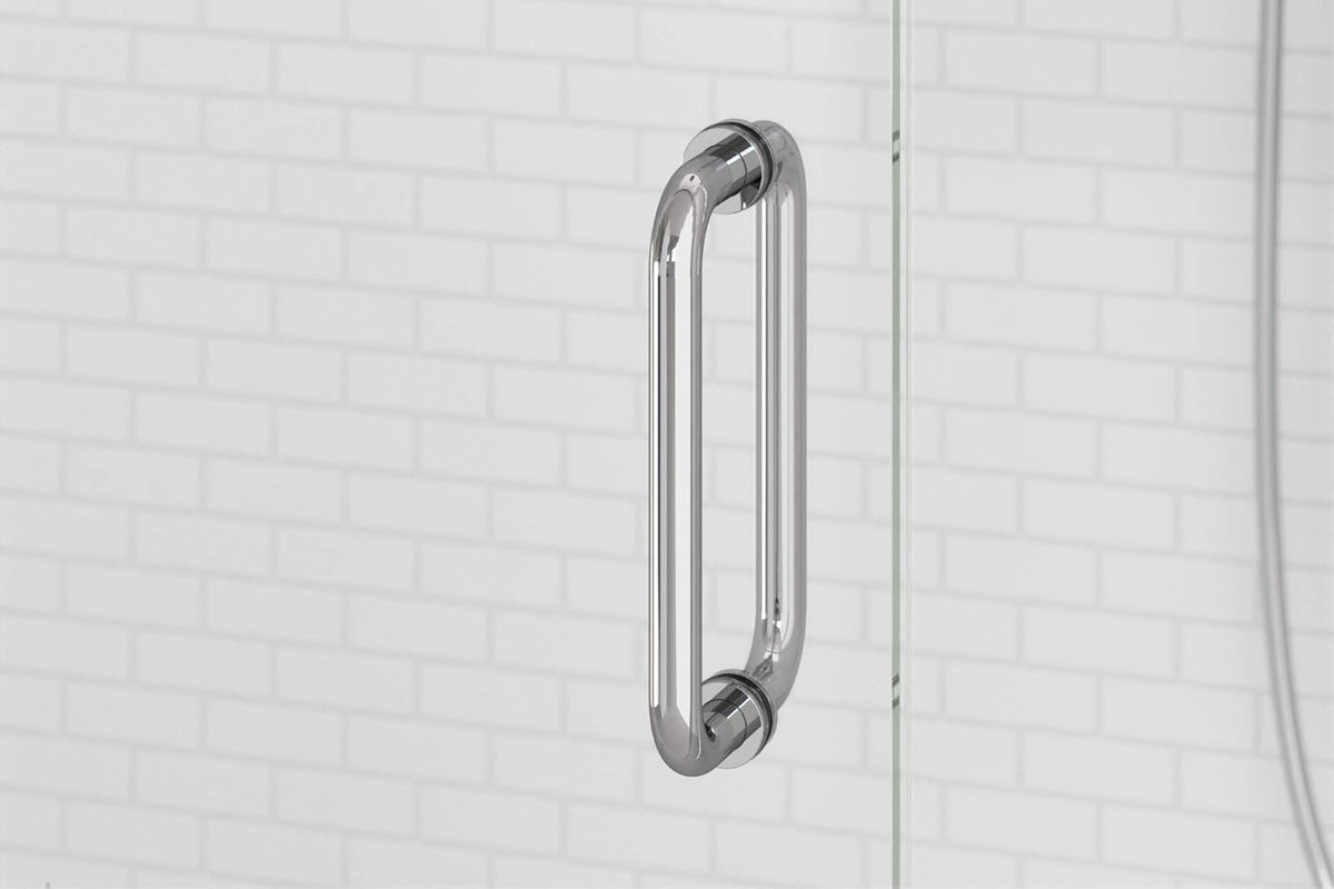 Frameless Swing Shower Door Clear Glass Chrome Finish L413