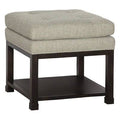 Granite/Almond Buff Tufted Square Ottoman with Storage R412