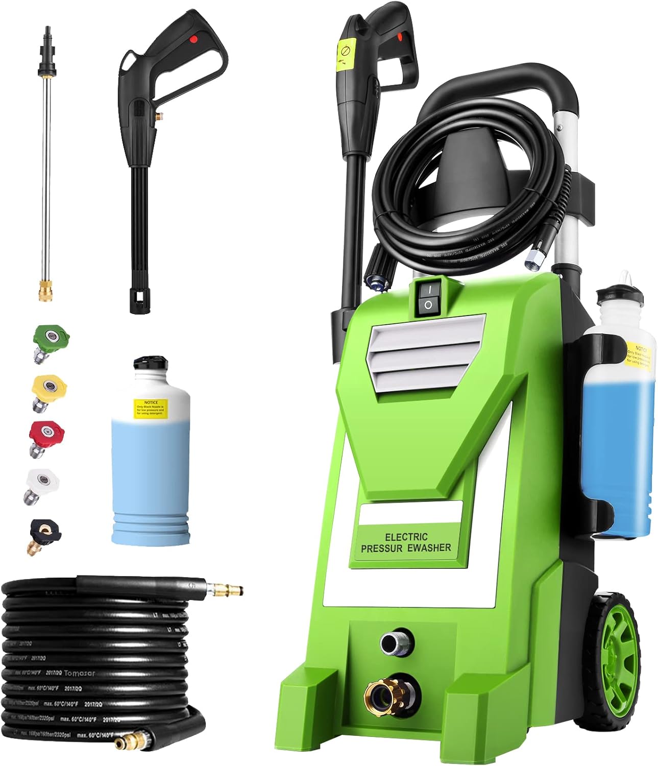 2200PSI Electric Pressure Washer 1.9GPM with 5 Nozzles Y702