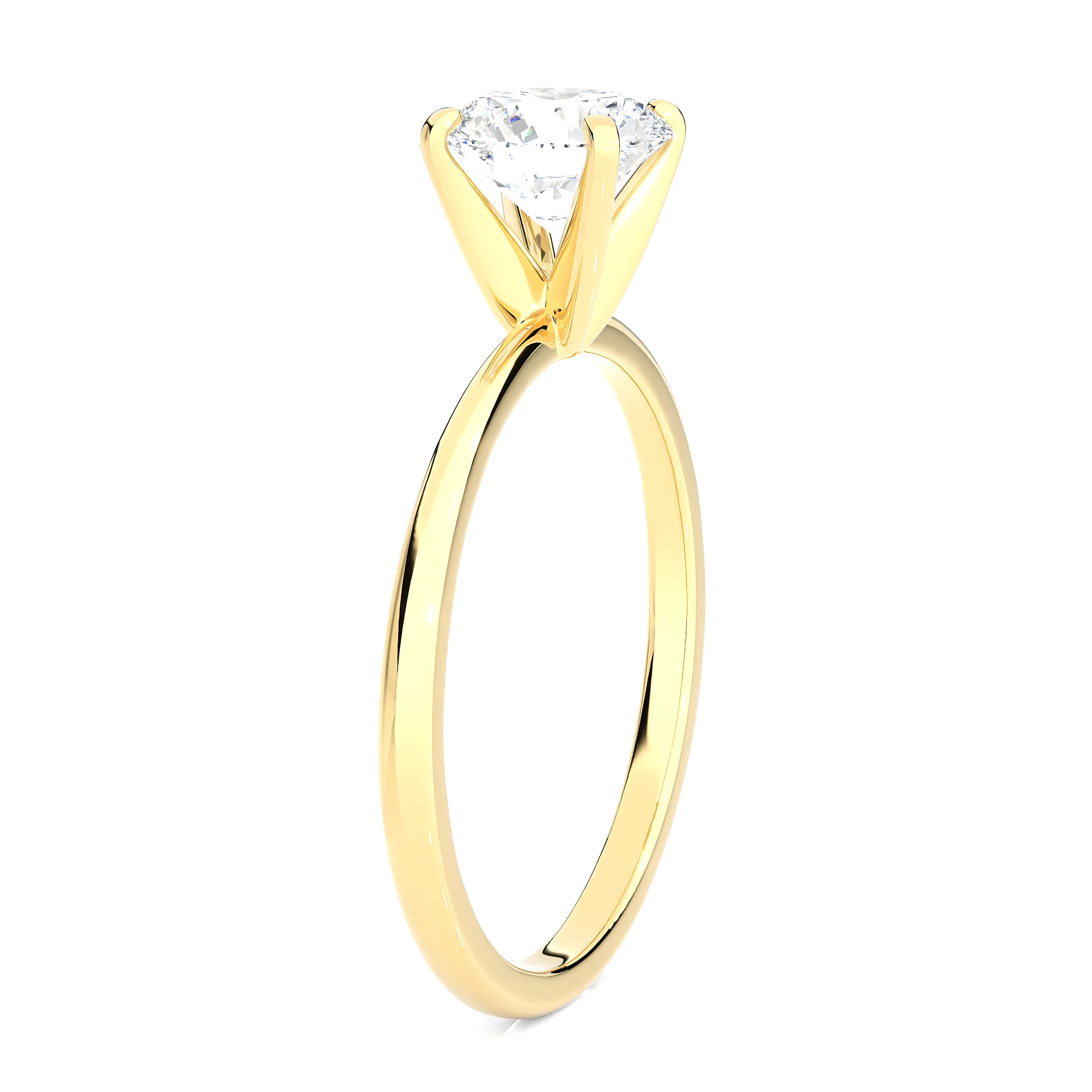 1 1/2 Carat Lab Grown Diamond Solitaire Engagement Ring in 14k Yellow Gold D670