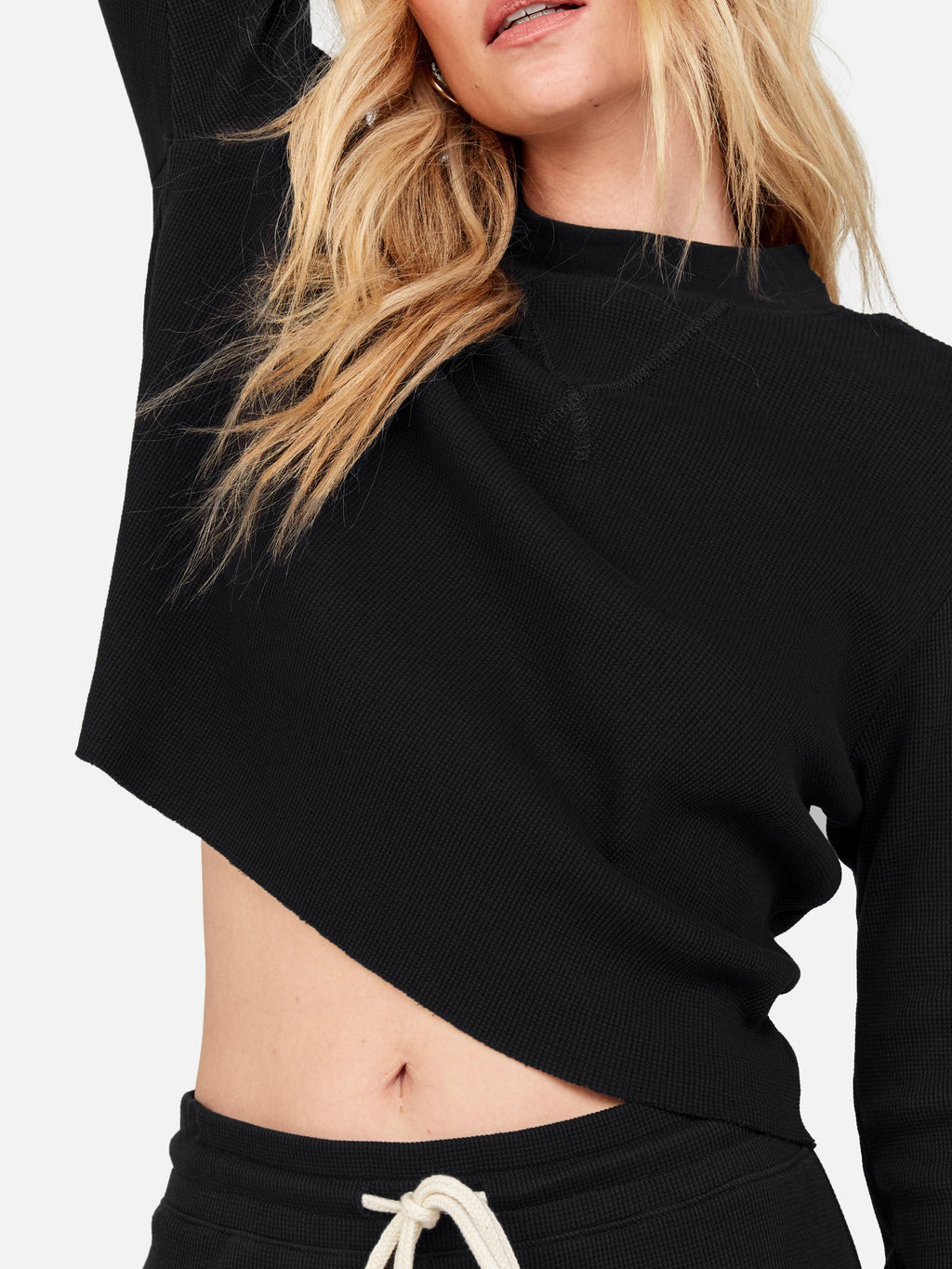 Organic Thermal Boxy Crop Jet Black O48774