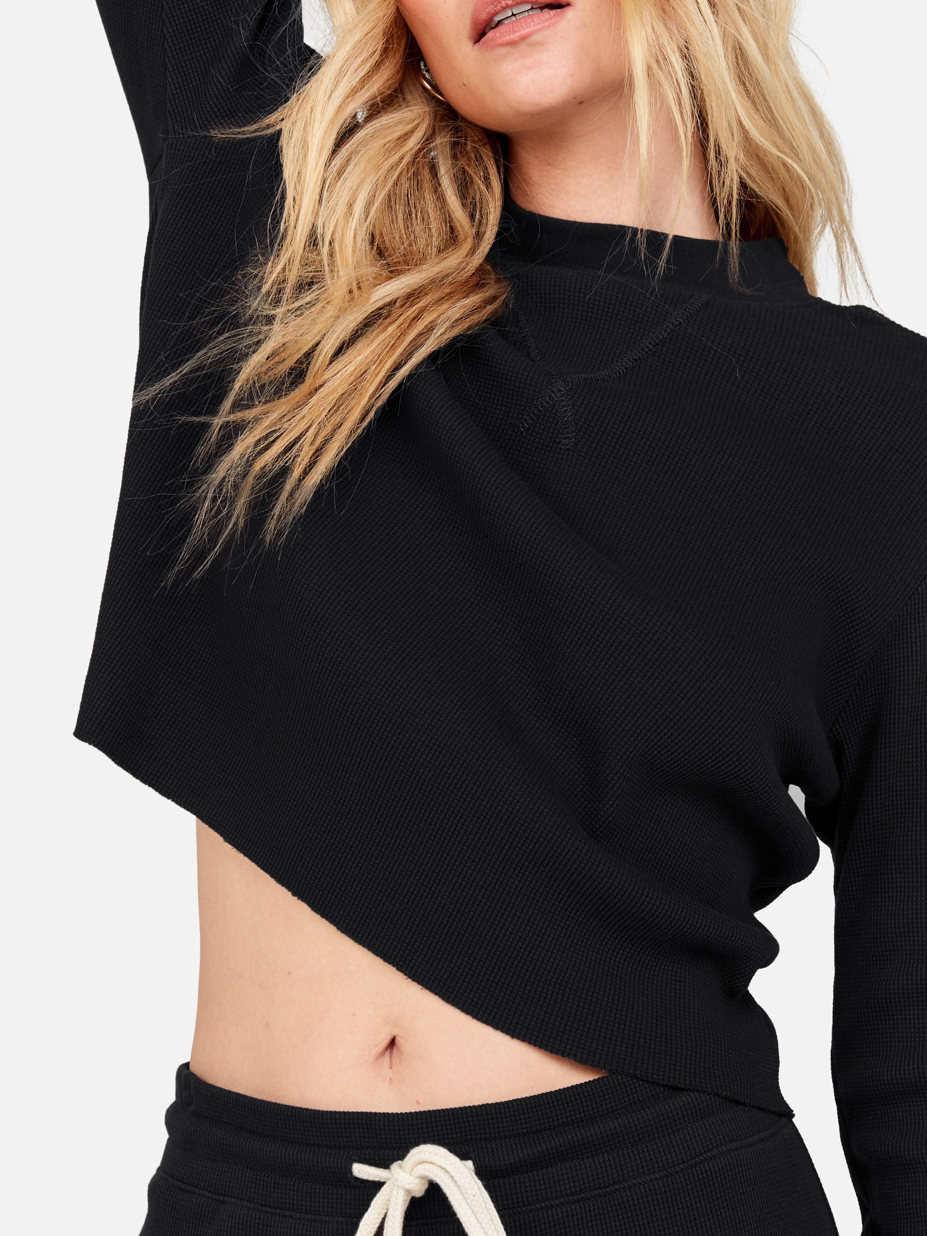 Organic Thermal Boxy Crop Jet Black O48774