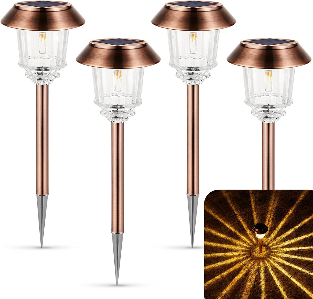 4 Pack Solar Pathway Lights Outdoor Waterproof IP65 Warm White LED L67278