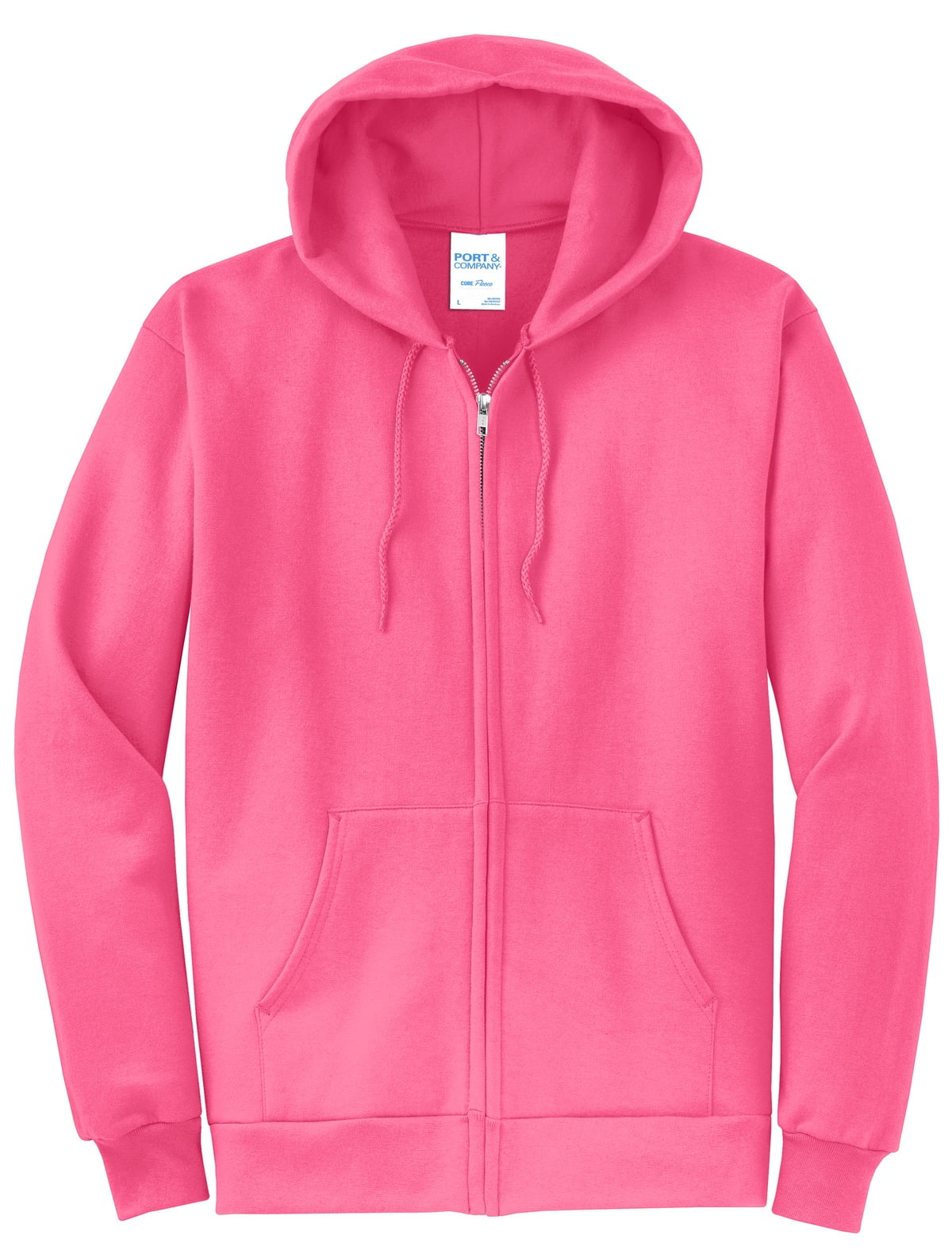 Neon Pink Full Zip Hooded Sweatshirt E9748
