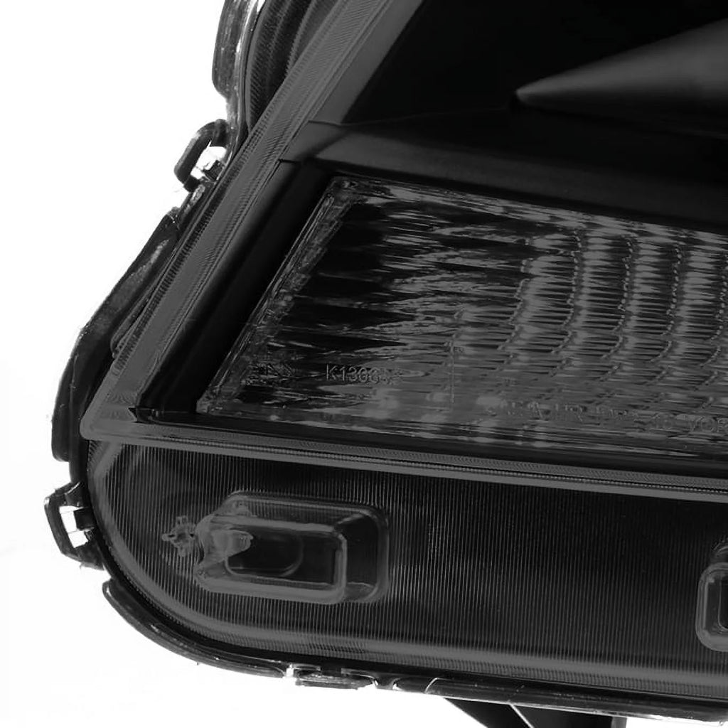 Black Smoke LED DRL Dual Square Projector Headlights Set C60530