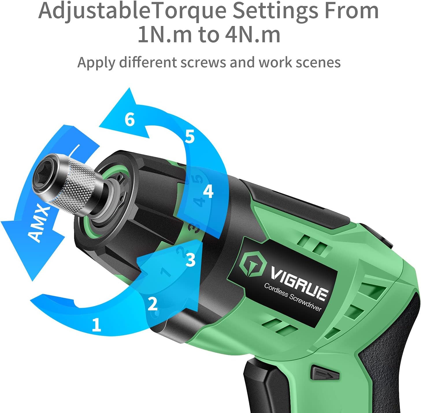 Cordless Rechargeable Electric Screwdriver with LED Light, Flexible Shaft, 4V MAX 2000mAh, Pack of 2 E29315