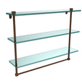 Triple Tiered Glass Shelf with Towel Bar - Antique Bronze - 22 inch W768139