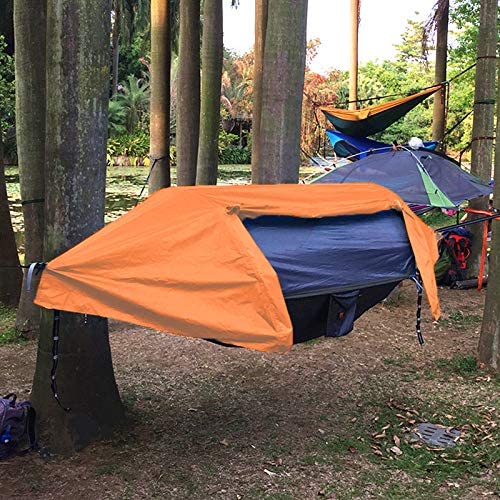 Orange Lightweight Camping Hammock Tent with Mosquito Net and Rainfly L30791