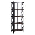 4 Tier Bookcase Espresso with Black Metal Etagere L864