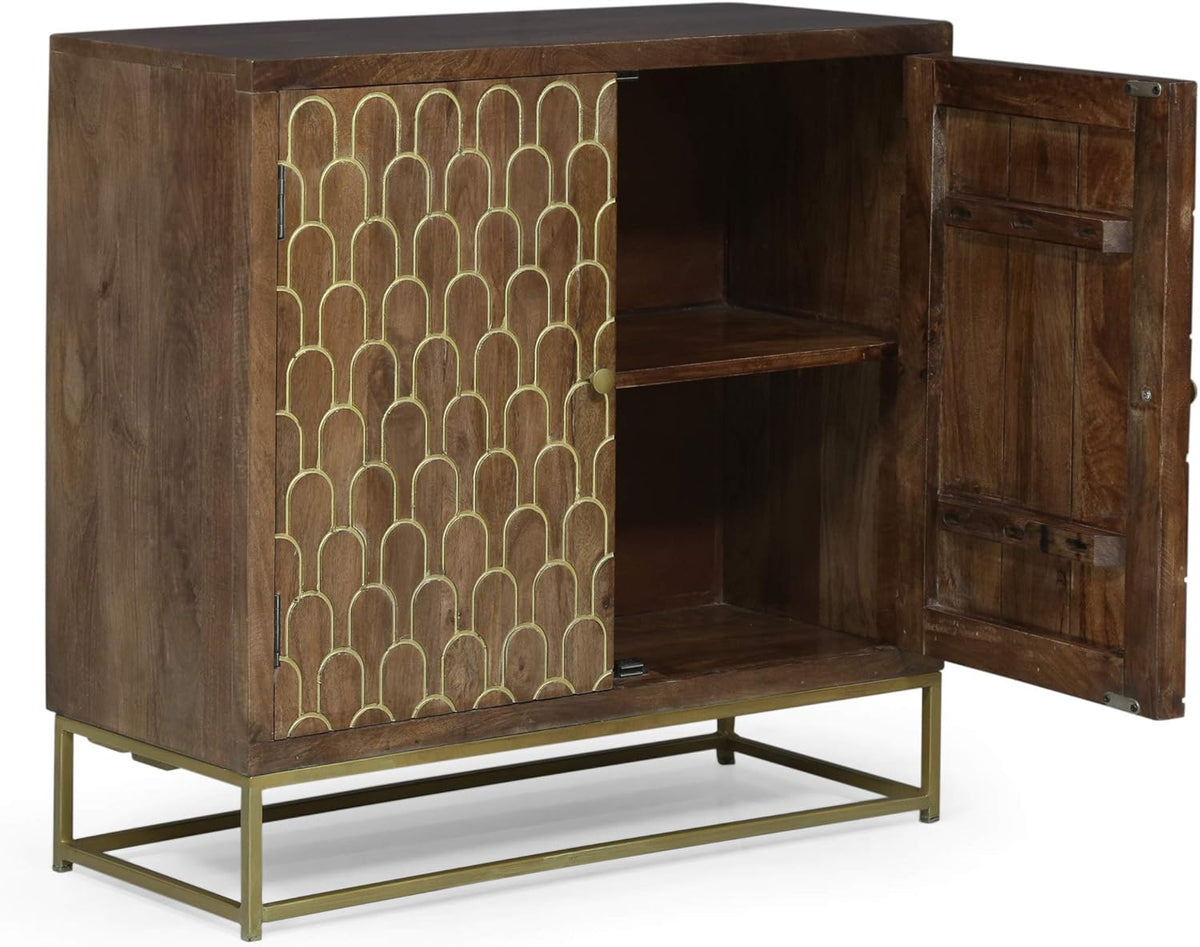 Walnut 2 Door Wooden Cabinet N996810