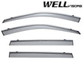 Side Window Visors Rain Guards with Chrome Trim S5136